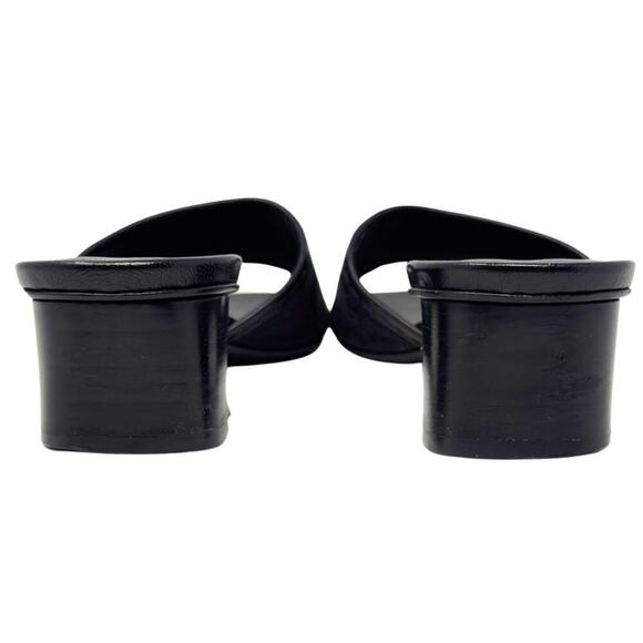 Gucci GG Logo Monogram Supreme Canvas Leather Black Heels Sandals Slides US 7 - Picture 4 of 11